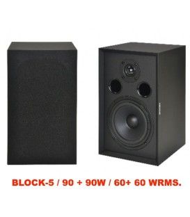 BLOCK-5 (90 + 90W / 60 + 60 WRMS) MONITORES PASIVOS Hi-Fi / PEQUEÑA TARA ESTÉTICA
