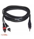 1,5 Mts / 2 RCA MACHO A 1 MINI-JACK ESTÉREO MACHO (3,5mm)