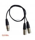 0,6 Mts / "Y" CANON (1-XLR Hembra a 2-XLR Macho) 