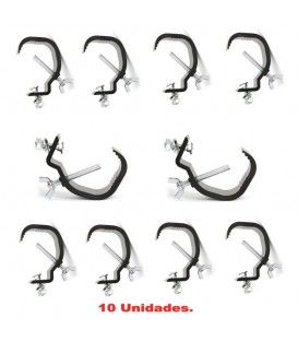 (10U) Ø 28-64 mm / 30 KG (COLOR NEGRO) GARRA PARA EFECTOS