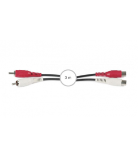 3 Mts / 2 x RCA Hembra a 2 x RCA Macho 