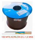 100 MTS (3 x 1,5mm) MANGUERA BLANCA (ACRILÓN) 