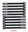(10U) CINTA RECOGE-CABLES (VELCRO 160 x 15 mm) COLOR NEGRO