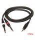 3 Mts / MINI-JACK ESTÉREO (3,5mm) a 2 JACK MONO MACHO