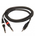3 Mts / MINI-JACK ESTÉREO (3,5mm) a 2 JACK MONO MACHO