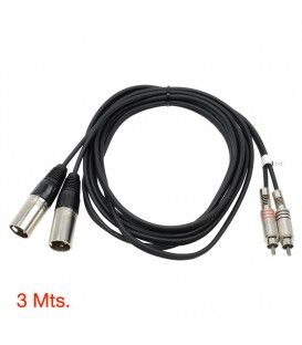 3 Mts / 2 RCA  MACHO A  2 XLR MACHO
