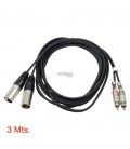 3 Mts / 2 RCA  MACHO A  2 XLR MACHO