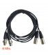 3 Mts / 2 XLR Macho a 2 XLR Hembra