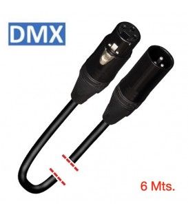 6 Mts / DMX De XLR Macho a XLR Hembra (ESPECIAL PARA ILUMINACIÓN POR DMX)