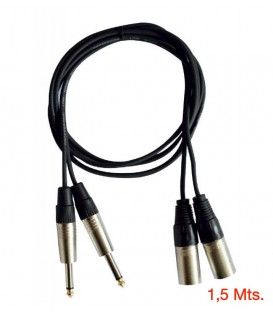 1,5 Mts / 2 x XLR Machos A 2 x Jack 6,3mm Machos Mono.