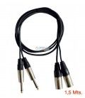 1,5 Mts / 2 x XLR Machos A 2 x Jack 6,3mm Machos Mono.