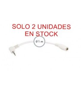 0,1 Mts / 1 MINI-JACK HEMBRA ESTEREO (3,5mm)A 1 MINI-JACK MACHO ESTERE0 (2,5mm)  COLOR BLANCO