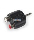 ADAPTADOR 2 RCA HEMBRA - JACK MACHO ESTÉREO  3,5 mm 