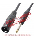 3 Mts / JACK MONO MACHO (6,3mm)  A XLR MACHO.