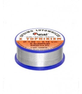 ESTAÑO RESINA 60/40 2.5% FLUX 1MM|100G 3 ALMAS