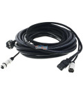 15 Mts. / SEÑAL + CORRIENTE (XLR HEMBRA + SCHUKO MACHO / XLR MACHO + IEC (AMERICANO). 