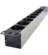 TRIPLE DE 8 SCHUKOS CON INTERRUPTOR (FDO EN ALUMINIO) 2 MTS DE CABLE.