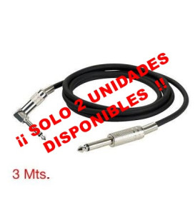 3 Mts / De  JACK Mono Macho A  JACK Mono Macho (1 CONEXIÓN ACODADA) CONEX. METÁLICAS