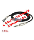 3 Mts / De  JACK Mono Macho A  JACK Mono Macho (1 CONEXIÓN ACODADA) CONEX. METÁLICAS