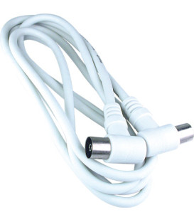 1,5 Mts Cable de Antena TV/Vídeo (Macho a Hembra) Acodado