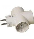ADAPTADOR MULTIPLICADOR DE 1 SCHUKO MACHO A 3 SCHUKO EMBRAS.