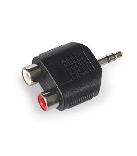 ADAPTADOR DE 2 x RCA(Hembra) a MINI-JACK (Macho) 3,5mm ESTÉREO.
