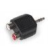 ADAPTADOR DE 2 x RCA(Hembra) a MINI-JACK (Macho) 3,5mm ESTÉREO.