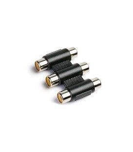 -EMPALME TRIPLE RCA: 3xRCA Hembra a 3xRCA Hembra.