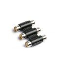 -EMPALME TRIPLE RCA: 3xRCA Hembra a 3xRCA Hembra.