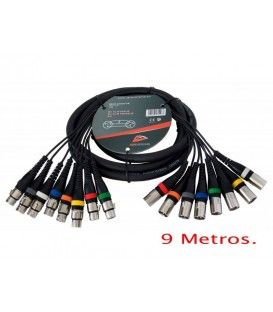 SNAKE 8XLRmf (9 Mts.)(8 Pares MACHO-HEMBRA XLR)