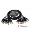 SNAKE 8XLRmf (9 Mts.)(8 Pares MACHO-HEMBRA XLR)