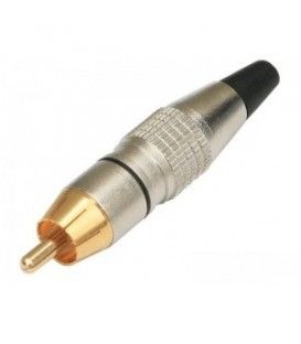 RCA MACHO METÁLICO (ESPECIAL PARA CABLE FINO) MARCADOR NEGRO.