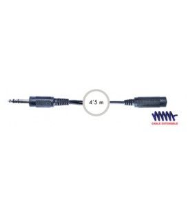 4,5 Mts EMPALME-ALARGADOR JACK ESTEREO 6,6mm MACHO-HEMBRA