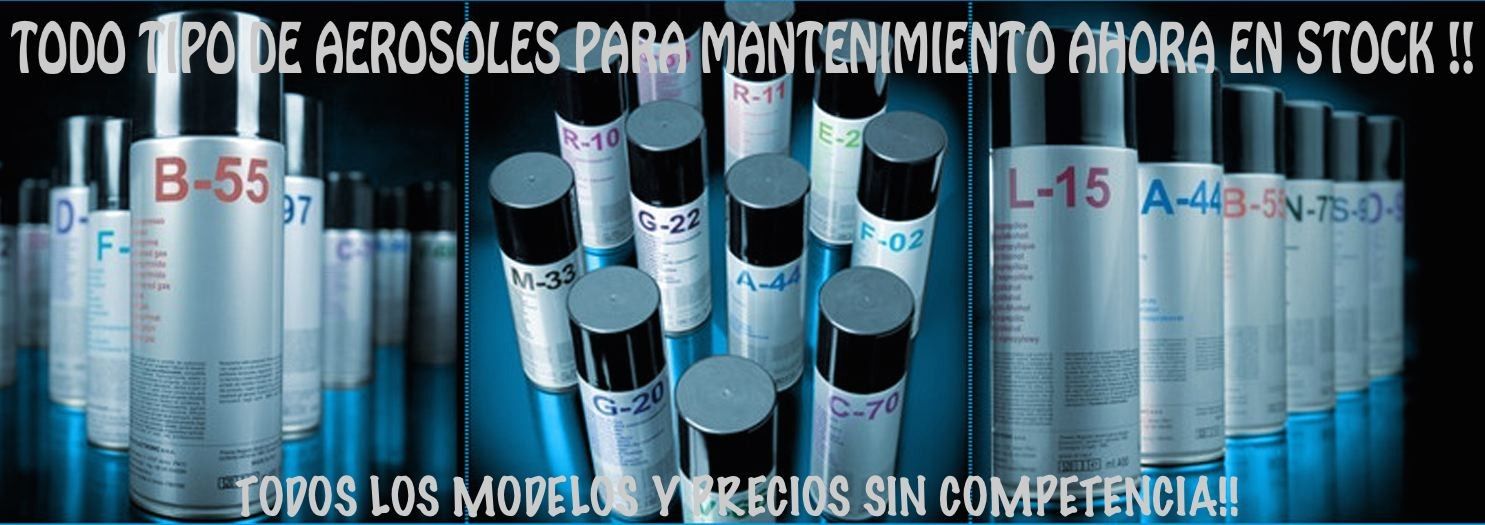 AEROSOLES DE TODO TIPO PARA EL MANTENIMIENTO DE SISTEMAS DE AUDIO E ILUMINACIÓN.